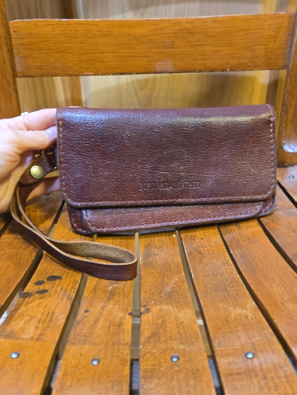 Portland Leatger Lily Wristlet Nutmeg